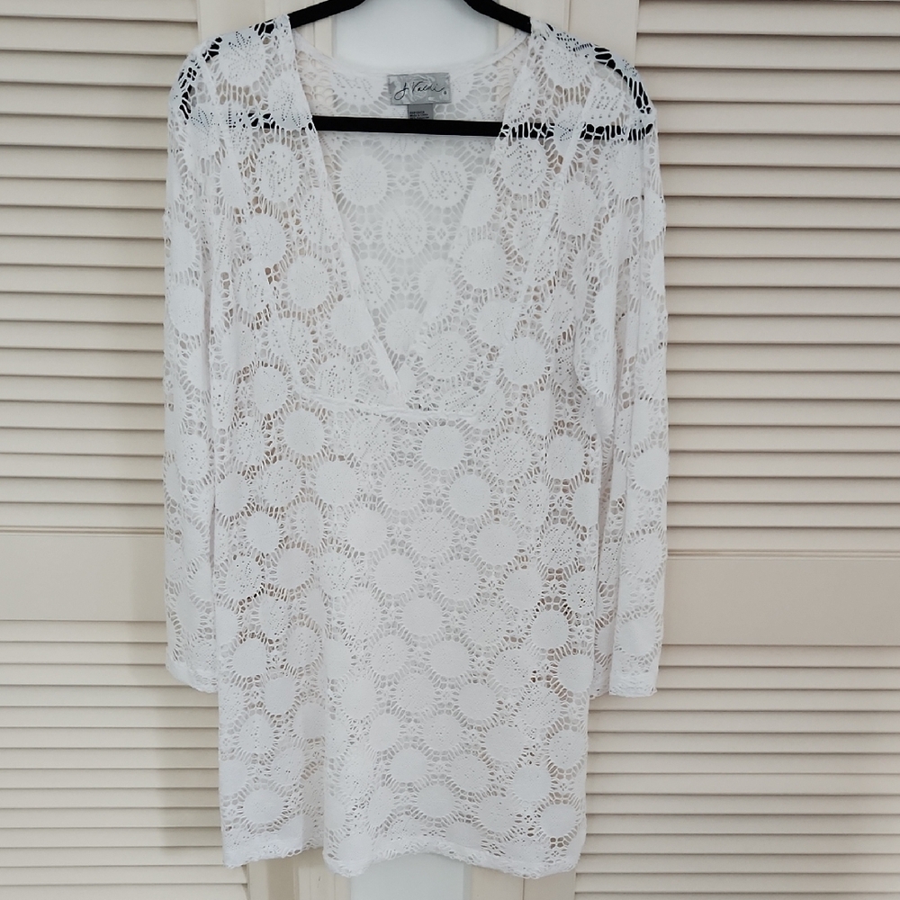 White Crochet Swim Coverup